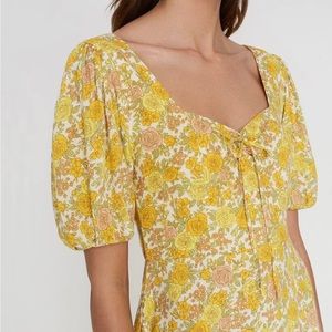 Faithfull Agathe Mini Dress Grey Garden Floral